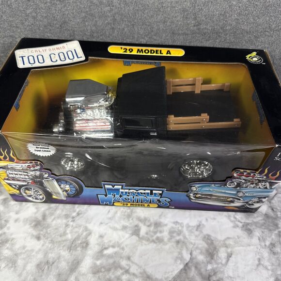 Muscle Machines 1929 Ford Model A 1/18 Funline Gloss Black Die Cast - Picture 2 of 6